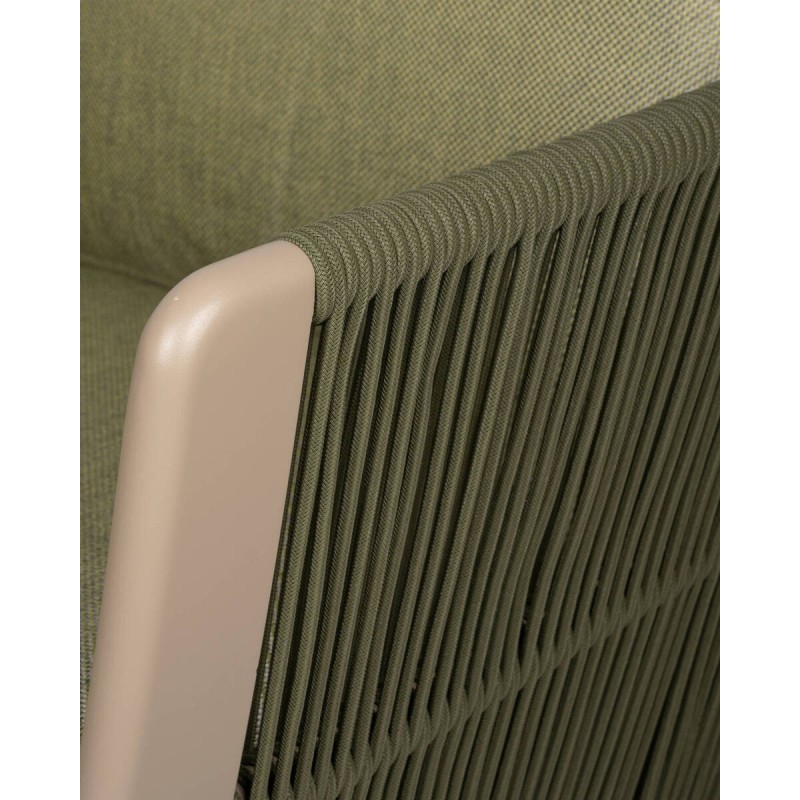 Sillón marrakech de exterior de aluminio verde oliva 92x93x80cm