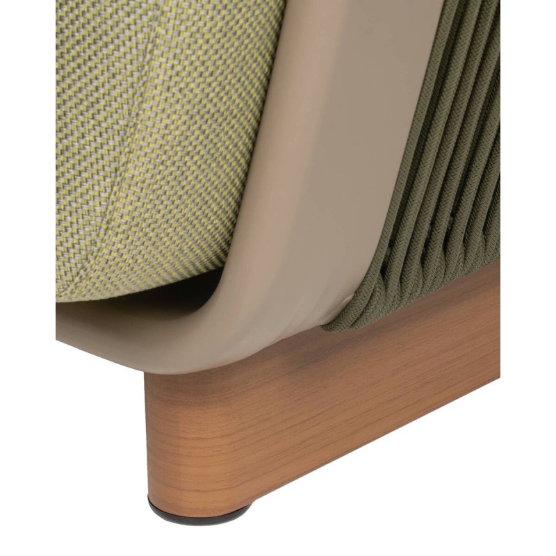 Sillón marrakech de exterior de aluminio verde oliva 92x93x80cm