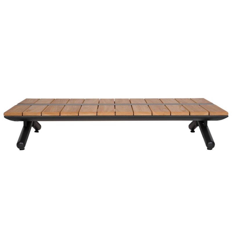 Mesa picos de centro de madera de teca y aluminio 125x75x23cm