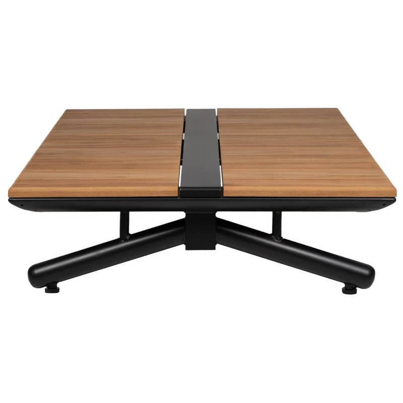 Mesa picos de centro de madera de teca y aluminio 125x75x23cm