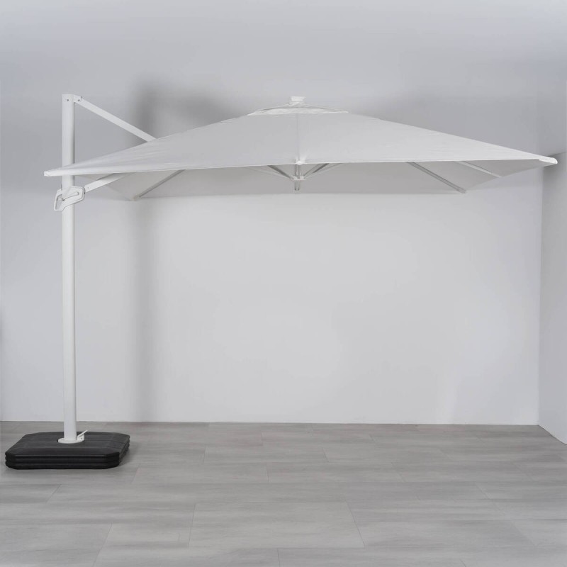 PARASOL ROMA 300X300CM BLANCO MATE TEJIDO BLANCO ROTO