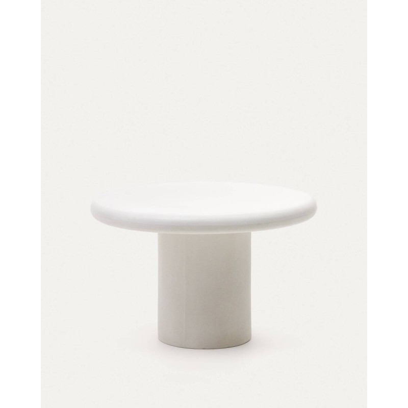 Mesa redonda Addaia de cemento blanco Ø120 cm