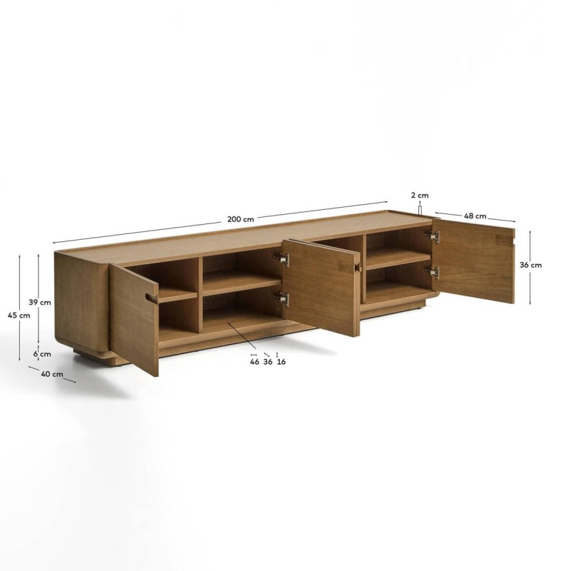 Mueble Arelida TV bajo de madera con 4 puertas