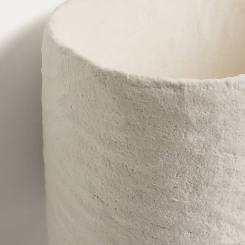 Lámpara Bedala de mesa escultórica blanca texturizada