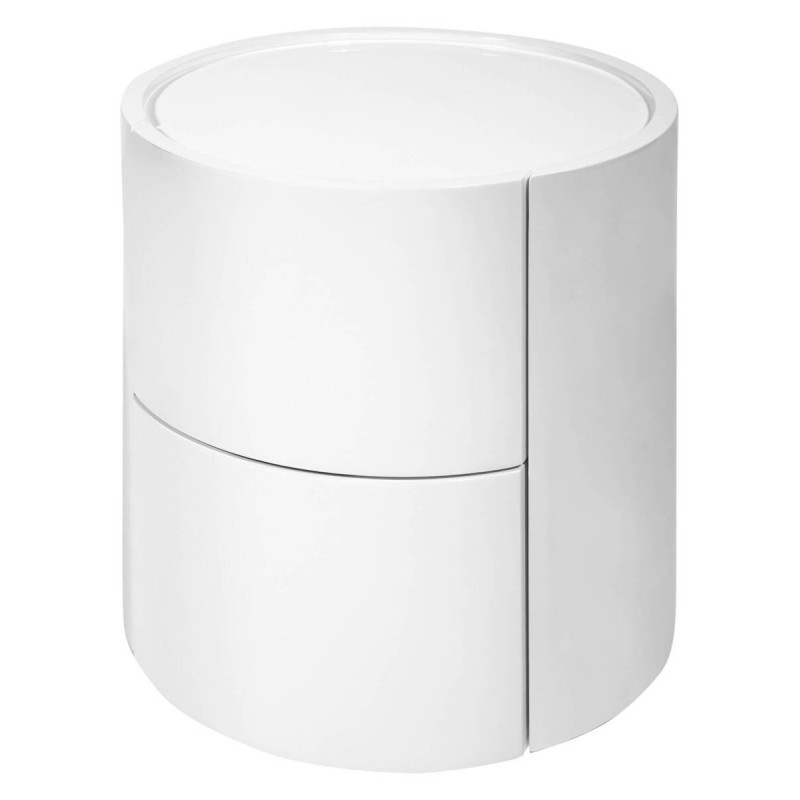Mesita blanco brillo 2 cajones 44x45.5cm