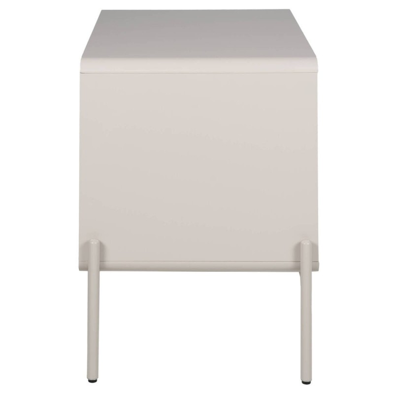 Mesita de noche lacado beige con patas de hierro 60x40x59cm