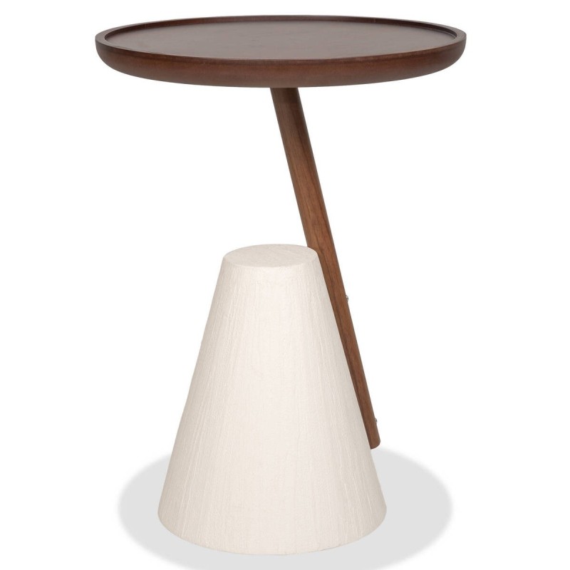 Mesa auxiliar cova de nogal mdf y base de microcemento 40x55cm