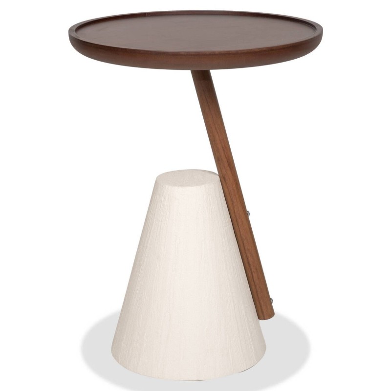 Mesa auxiliar cova de nogal mdf y base de microcemento 40x55cm