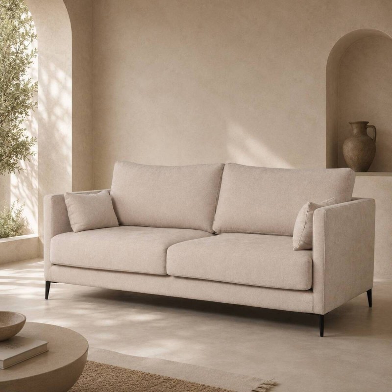 Sofá Funny 3 plazas 200 cm tapizado beige arena