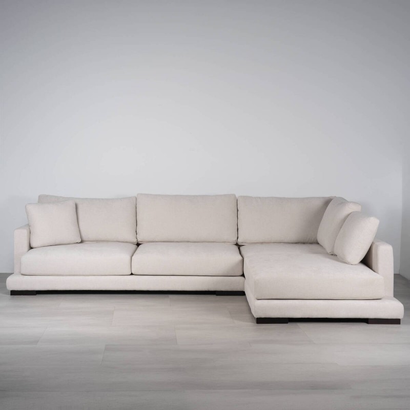Sofá Chill Out con Chaise Longue Derecha y Tejido Beige 325 cm
