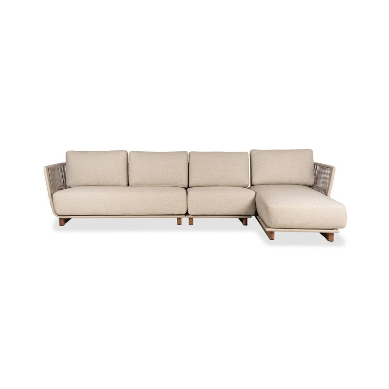 Sofá marrakech chaiselongue izquierdo exterior de aluminio y cuerda 320x87x82cm