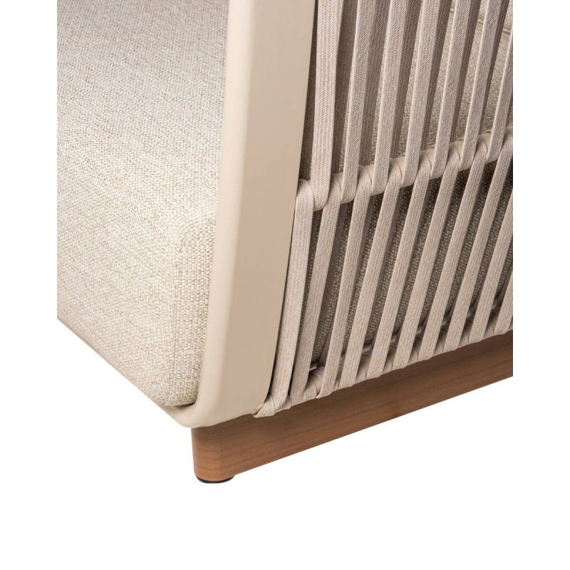 Sofá marrakech chaiselongue izquierdo exterior de aluminio y cuerda 320x87x82cm