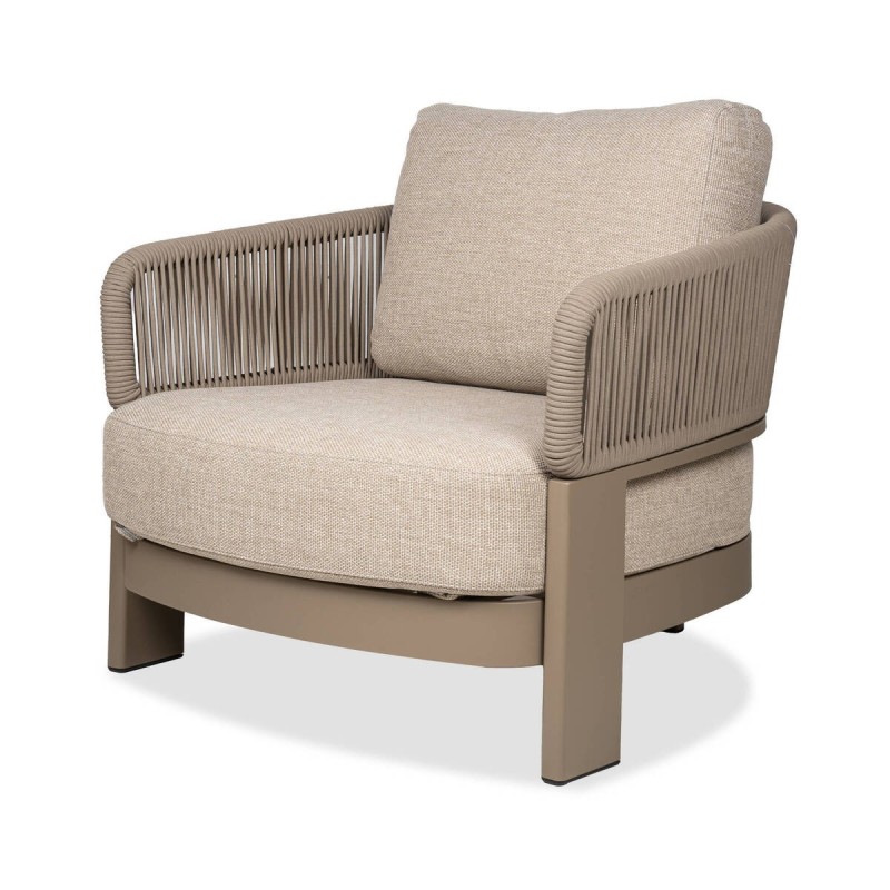 Sillon cayenne de exterior de aluminio 3 patas y cuerda entrelazada 86x87x71cm