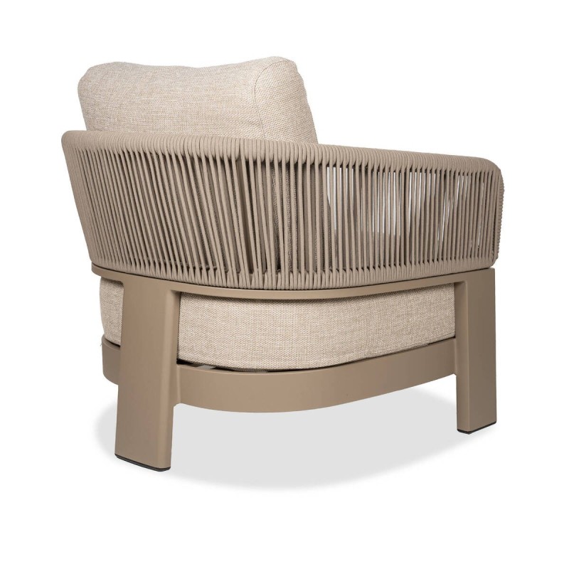Sillon cayenne de exterior de aluminio 3 patas y cuerda entrelazada 86x87x71cm