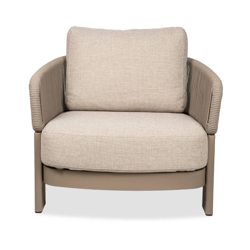 Sillon cayenne de exterior de aluminio 3 patas y cuerda entrelazada 86x87x71cm