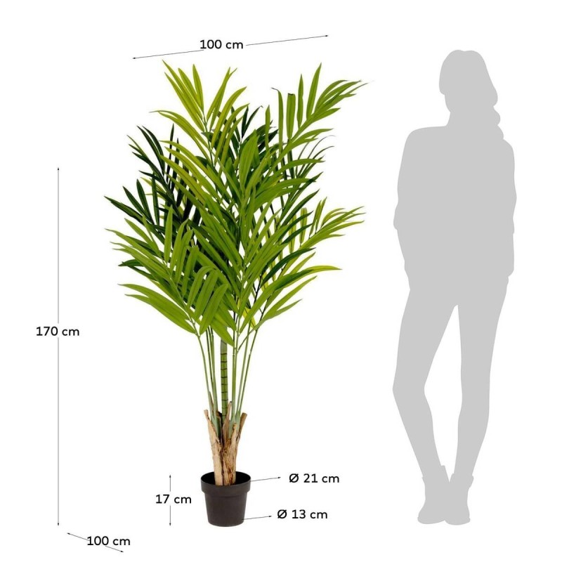 Planta artificial palmera de bambú con maceta negro 170x100x100cm
