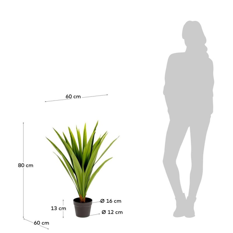 PLANTA ARTIFICIAL YUCCA CON MACETA NEGRO 80cm