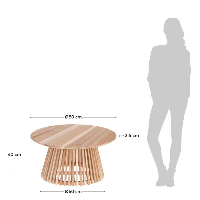 Mesa de centro jeanette ø 80 cm natural
