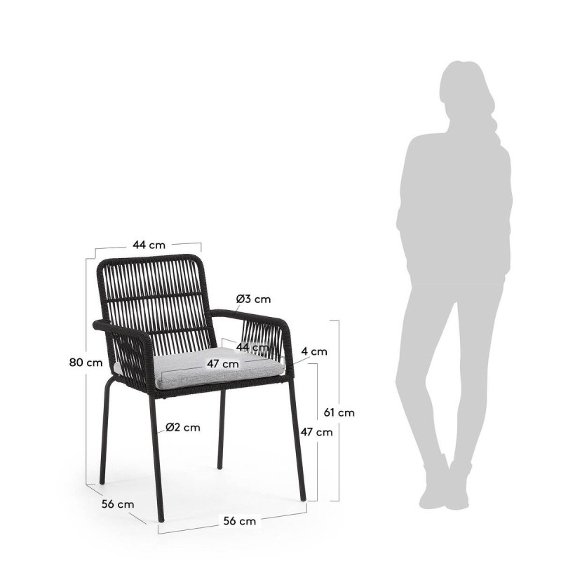 Silla samanta negro 85x56x65cm