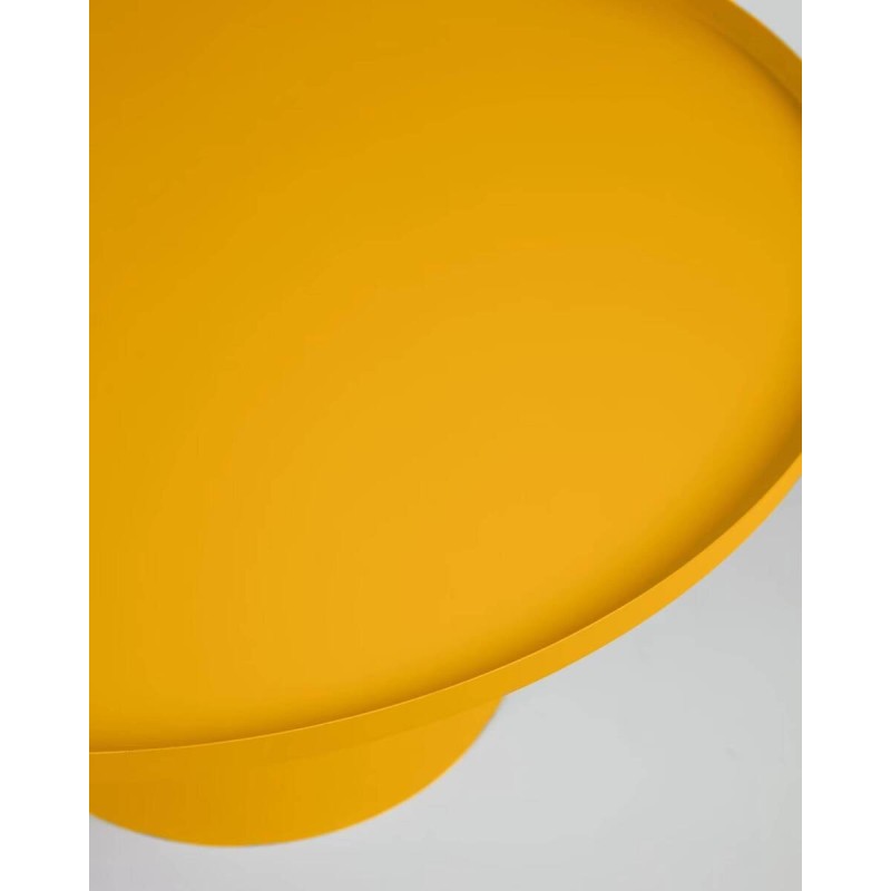 Mesa de centro rendonda fleksa de metal mostaza