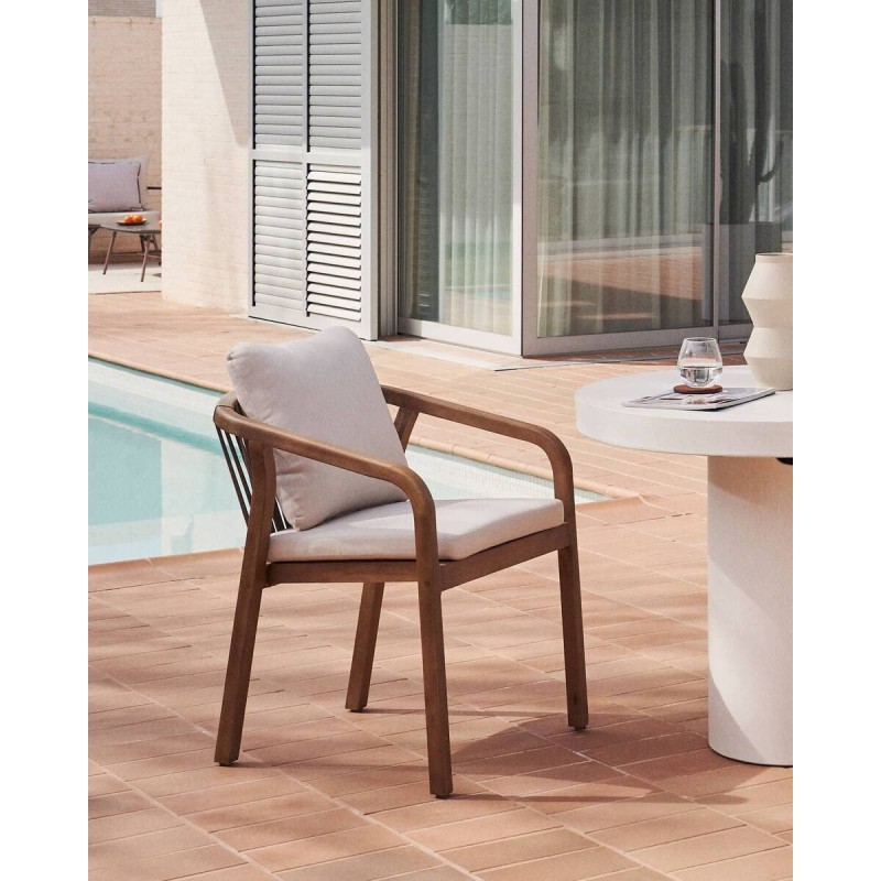 SILLA MALARET DE MADERA DE EUCALIPTO 58x65x75cm