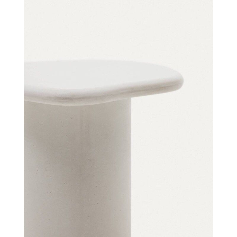 Mesa auxiliar Macarella de cemento blanco 48 x 47 cm