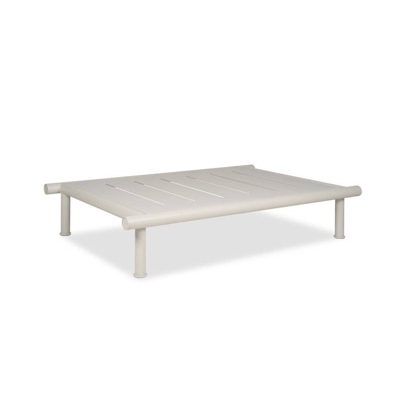 MESA DE CENTRO DE EXTERIOR ALURA COLOR CREMA 120x80x25cm