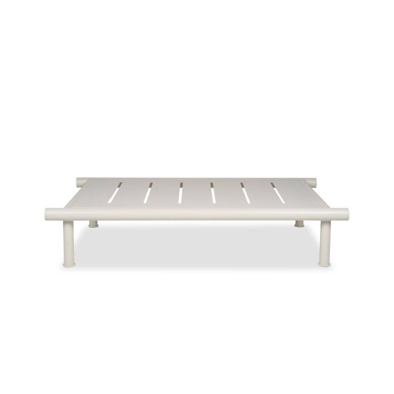 MESA DE CENTRO DE EXTERIOR ALURA COLOR CREMA 120x80x25cm