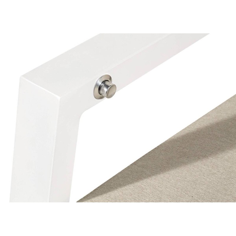 Sillón exterior reclinable aluminio blanco tejido arena 72x91x98cm