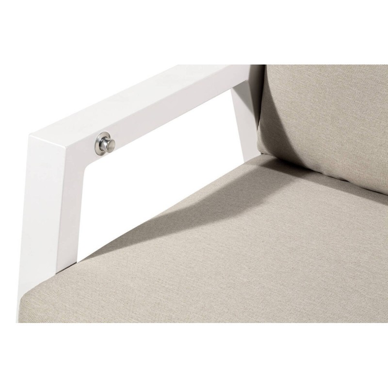 SOFÁ DOS PLAZAS EXTERIOR RECLINABLE ALUMINIO BLANCO TEJIDO ARENA 152x81x98cm