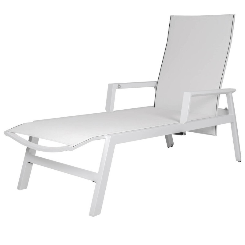 Tumbona de aluminio textilene blanco 196x70x70cm