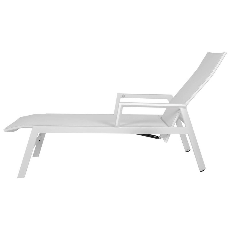 Tumbona de aluminio textilene blanco 196x70x70cm