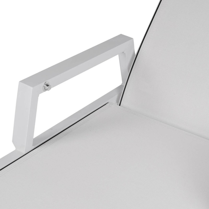Tumbona de aluminio textilene blanco 196x70x70cm