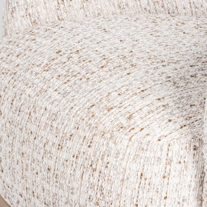 Sillón Giratorio Namib Tapizado en Bouclé Beige con Base de Polipiel