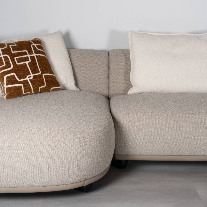 Sofá Modular Solun Tapizado en Bouclé Arena con Chaise Longue