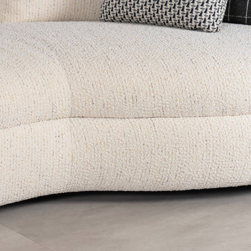 Sofá Valletta con Chaise Longue Izquierdo Tapizado en Bouclé Blanco 350cm