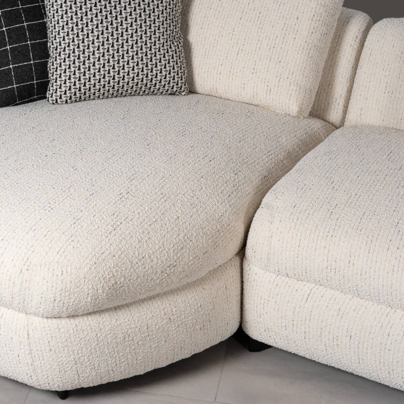 Sofá Valletta con Chaise Longue Izquierdo Tapizado en Bouclé Blanco 350cm