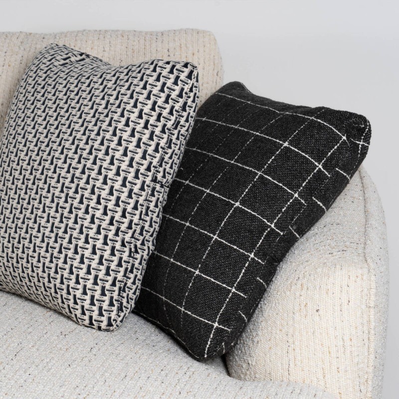 Sofá Valletta con Chaise Longue Derecho Tapizado en Bouclé Blanco 350cm