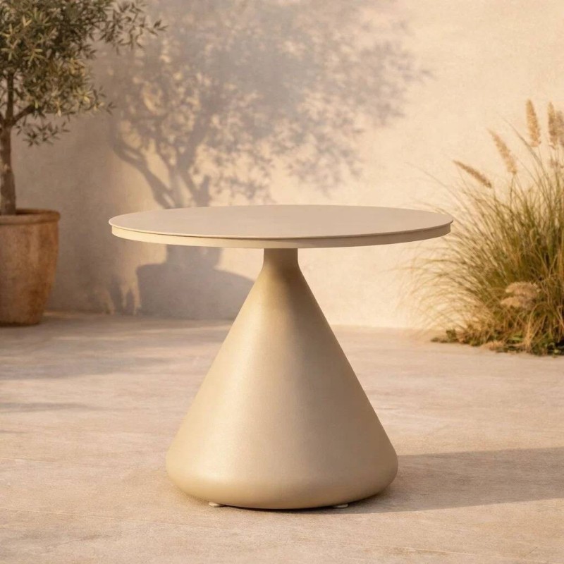 Mesa de rincón de exterior Saitade aluminio gris seda 50x51cm