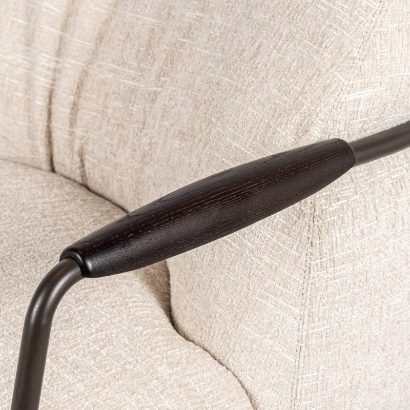Sillón Giratorio Colima Tapizado en Bouclé Beige