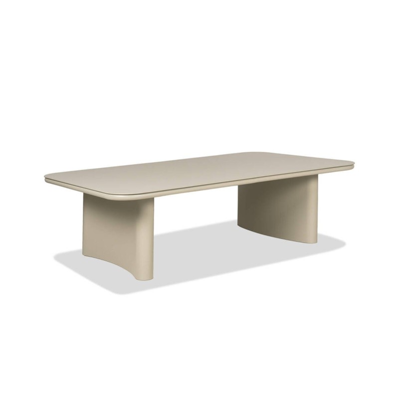 Mesa de centro Cordelia de aluminio gris 130x70x38cm