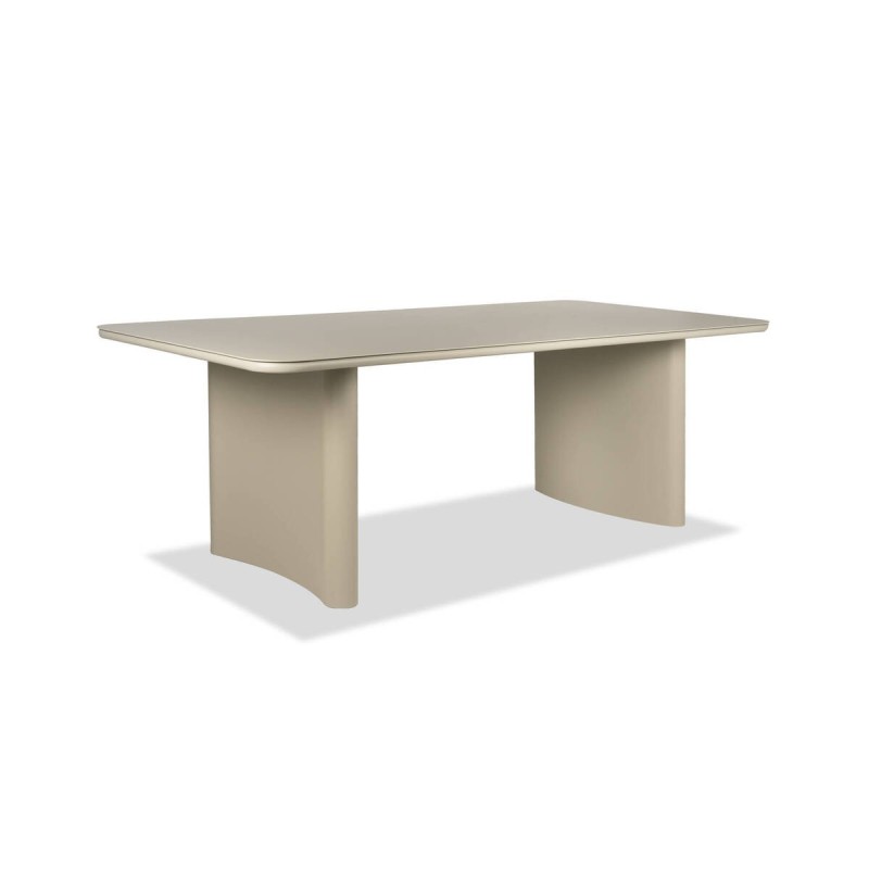 Mesa de comedor exterior Cordelia con estructura de aluminio gris seda 220x100x76cm