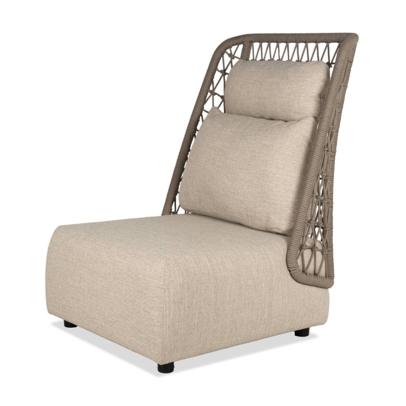 Sillón de exterior Vireo respaldo alto en cuerda y aluminio 83x95x115 cm