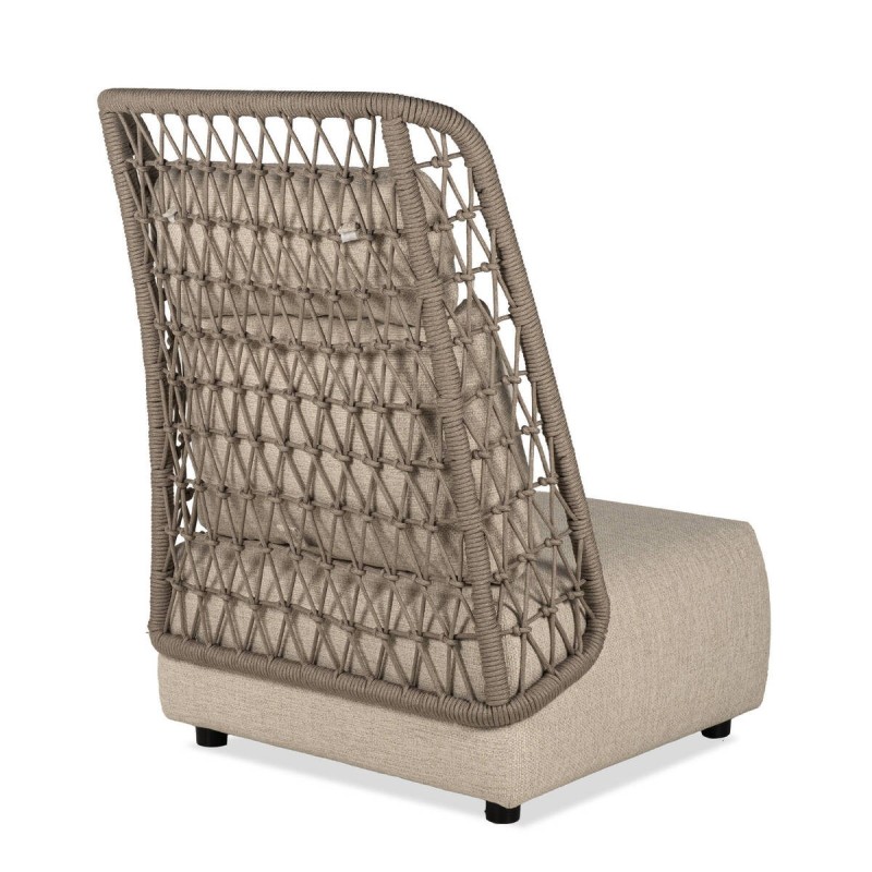 Sillón de exterior Vireo respaldo alto en cuerda y aluminio 83x95x115 cm