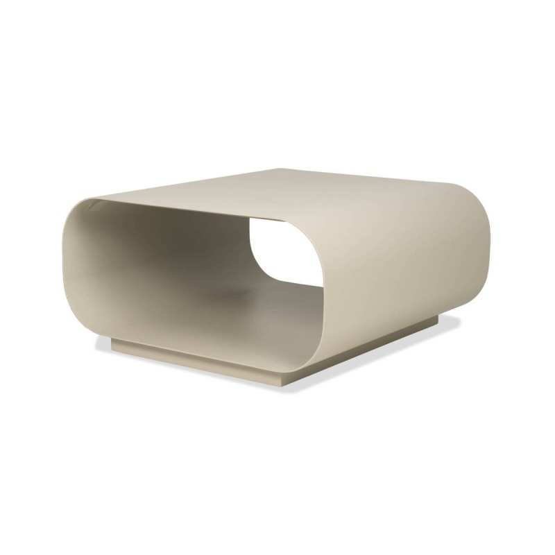 Mesa de centro estructura redonda Loop de aluminio gris seda 75x38cm