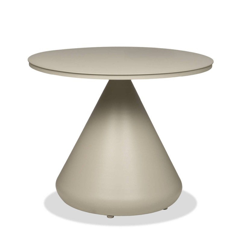 Mesa auxiliar Saita redonda de aluminio para exterior gris seda 60x48cm