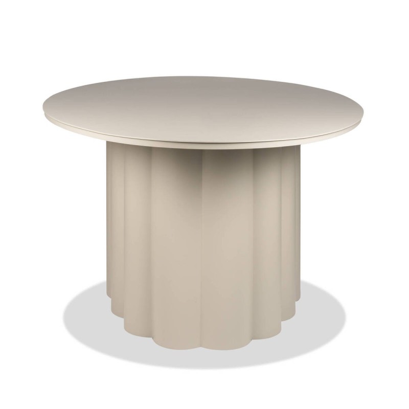 Mesa de comedor Cordelia ovalada de aluminio para exterior con diseño acanalado