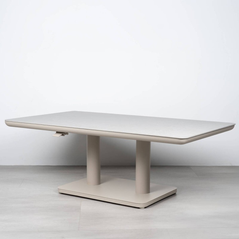 Mesa de Exterior Benissa con Altura Regulable y Tablero de Piedra 140cm