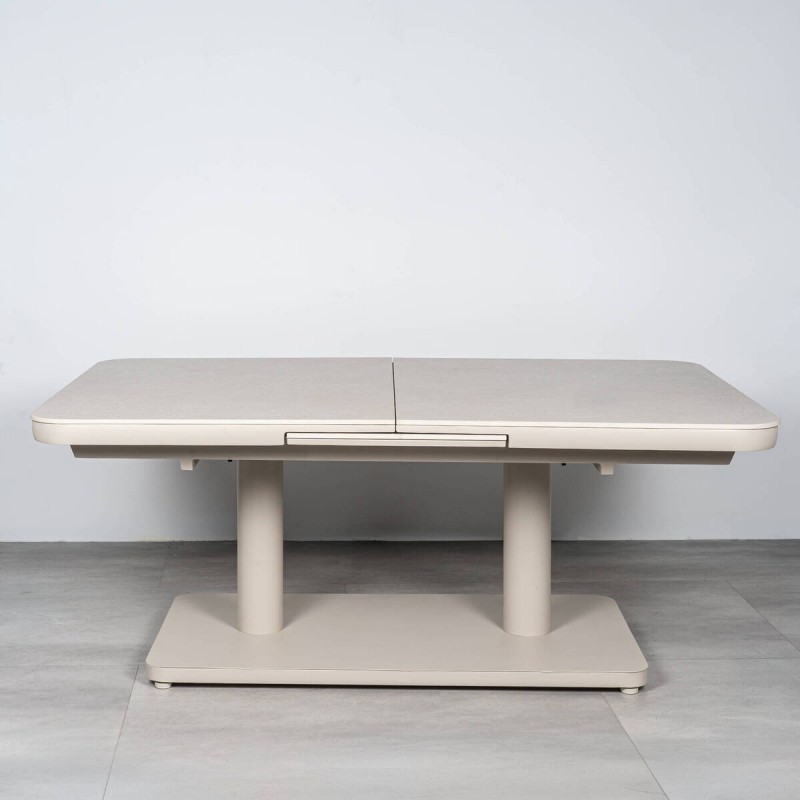 Mesa de Comedor Exterior Ithaka Extensible con Tablero de Piedra y Altura Regulable 140cm