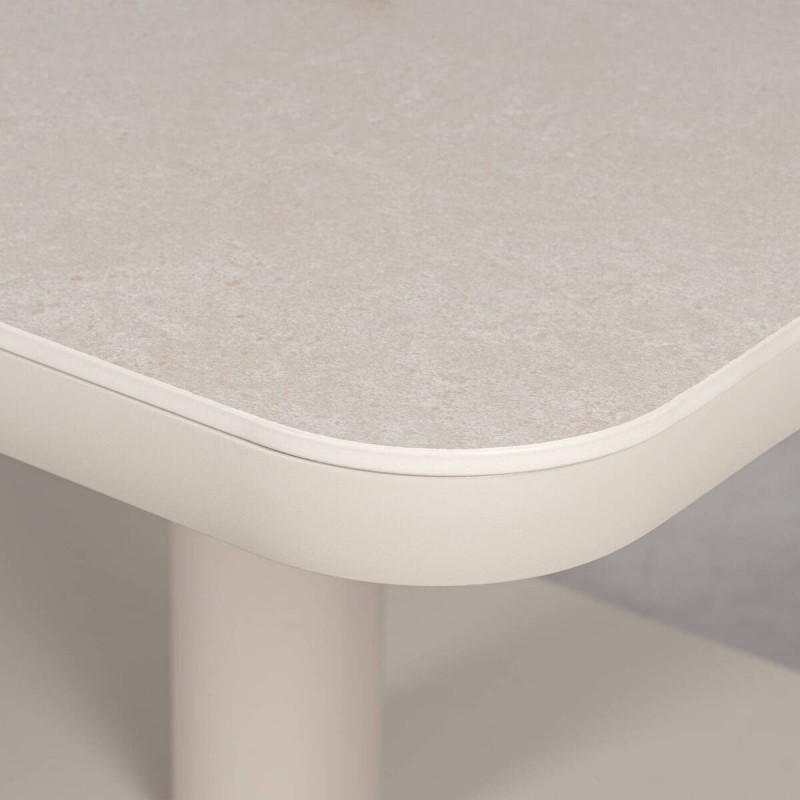 Mesa de Comedor Exterior Ithaka Extensible con Tablero de Piedra y Altura Regulable 140cm